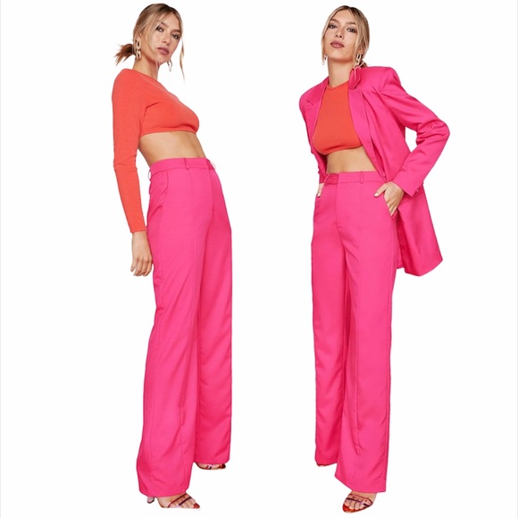 Nasty Gal Pants - Oversized Fit High Waisted Flat Front Wide Leg Trouser Pants Size 6 fits 8
